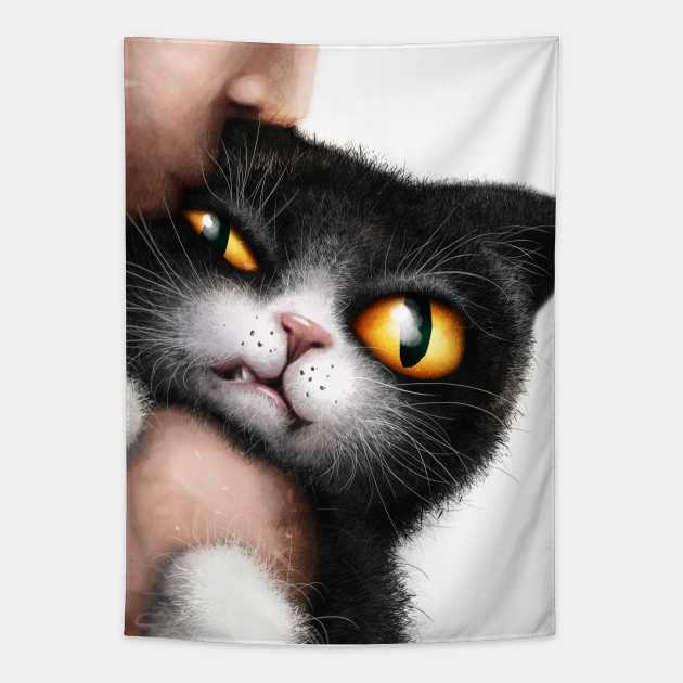 Angry Kitty Tapestry by Marysha_art