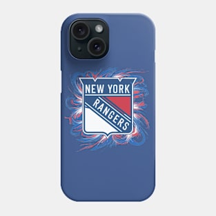 The striking geometric patterns and vivid colors of the New York Rangers logo Phone Case