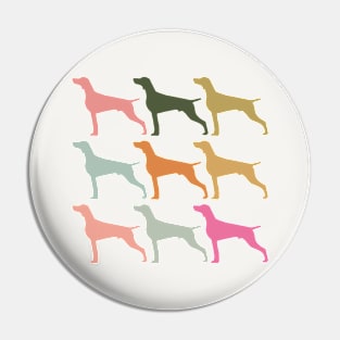 Weimaraner Dog in Rainbow Colors Pin