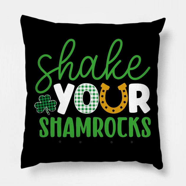 Shake Your Shamrocks, st. patrick's day gift, Funny st Patricks gift, Cute st pattys gift, Irish Gift, Patrick Matching. Pillow by POP-Tee