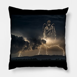 Angel Statue Thunder Storm God Pillow