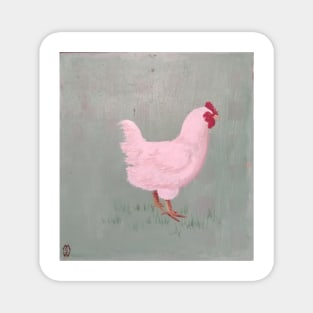 The White Rooster Struts Magnet