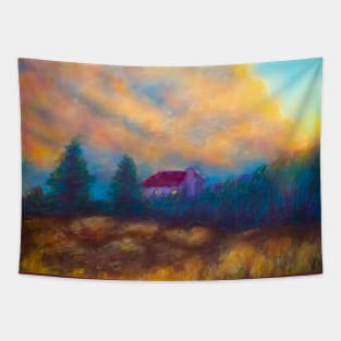 Pastel painting - glowing cloud Tapestry