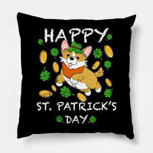 Happy St Patricks Day Corgi Pillow