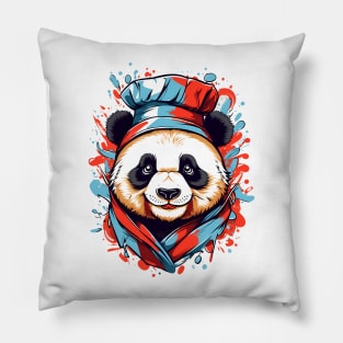 Cute panda chef. Portrait. Pillow