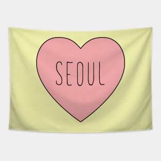 I Love Seoul Heart Tapestry