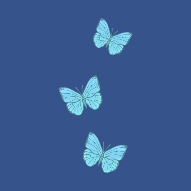 Blue Butterflies by Ivonnii