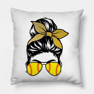 Softball Bun & Glasses - Light Apparel Pillow