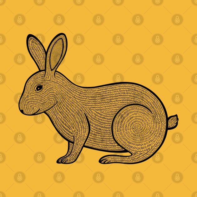 Rabbit drawing - detailed farm or pet animal design by Green Paladin