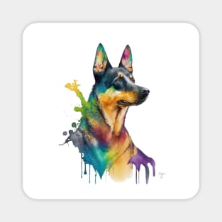 Australian Kelpie Dog In Watercolor & Pen Magnet