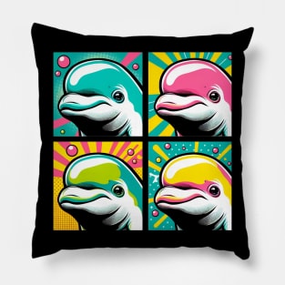 Beluga Bliss Pop Art - Oceanic Elegance Pillow