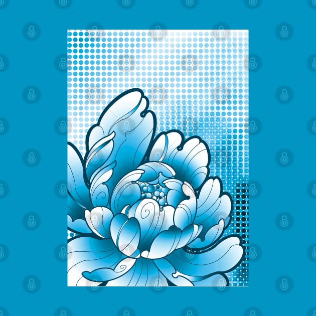 japanese peony flower pop art style by weilertsen