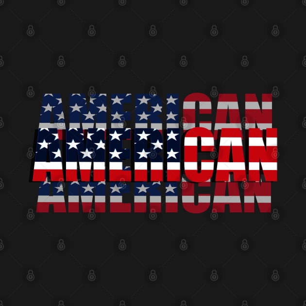 Patriotic American Flag Typography for Men, Women & Kids" by Whisky1111