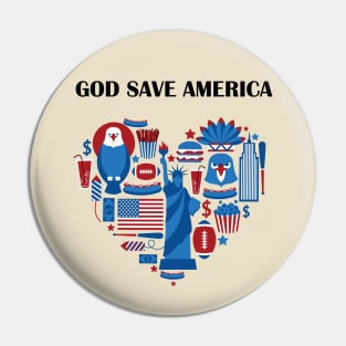 God Save America Pin