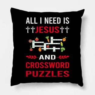 I Need Jesus And Crossword Puzzles Pillow