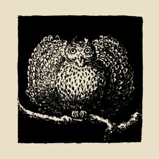Owl Antique Illustration T-Shirt