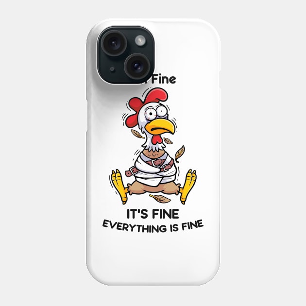 Cluck-tastic Serenity: Embracing Calm with the Fine Chicken Design Phone Case by Holymayo Tee