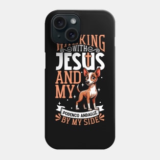 Jesus and dog - Podenco Andaluz Phone Case