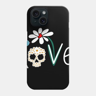 Love Bird Flower Skull Daisy Phone Case