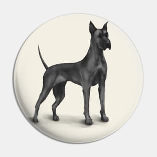 Great Dane Drawing in Black Digital Ink Pin