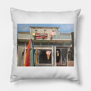 American Ice Cream Shop In Summer Pillow