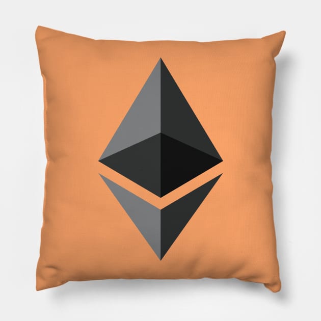 Ethereum Logo Large Pillow by CryptographTees