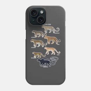 "Know your spots" spotted big cats natural history Phone Case