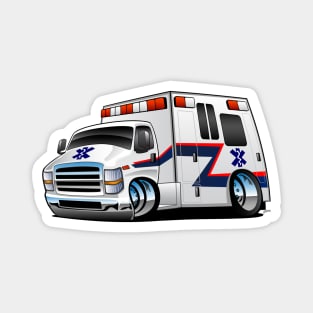 Paramedic EMT Ambulance Rescue Truck Cartoon Magnet