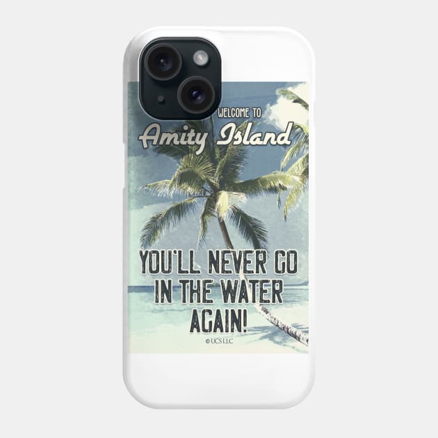 JAWS Amity Island Vintage 1975 Style Movie Poster You`ll Never Go In The Water Again Phone Case by Naumovski