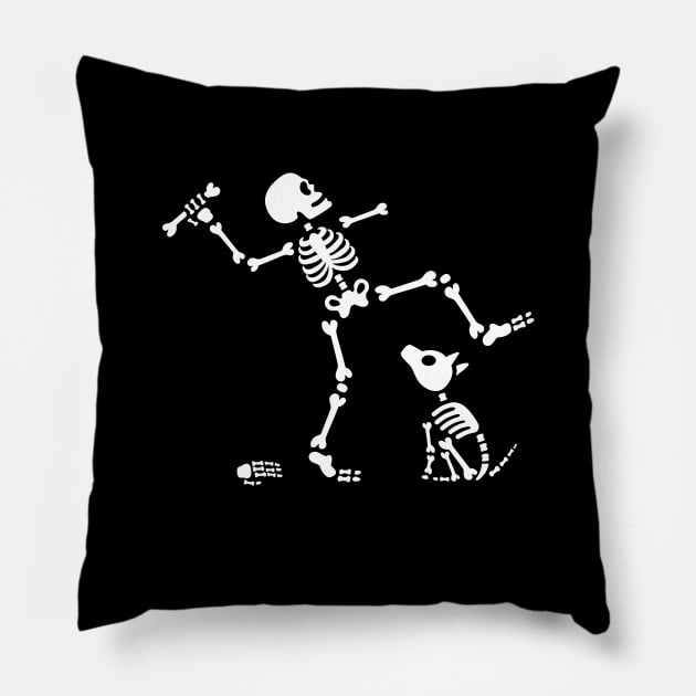 Go fetch bone dog skeleton arm hand Pillow by LaundryFactory