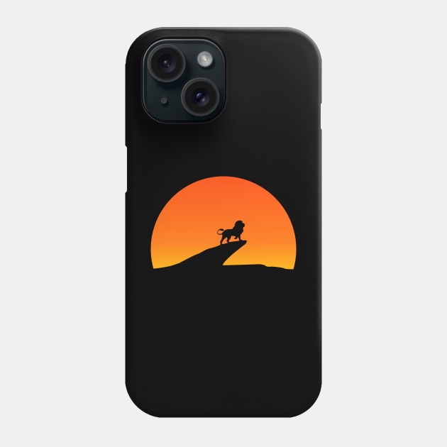 Lion king on mountain top Phone Case by Insignis