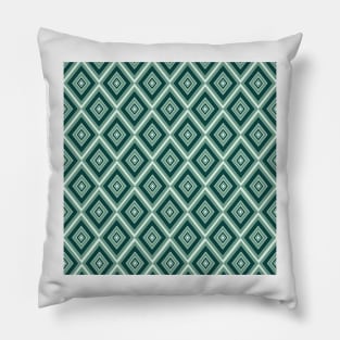 Dark green and greyish green diamond motif pattern Pillow