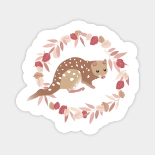 Quoll in leaves Magnet