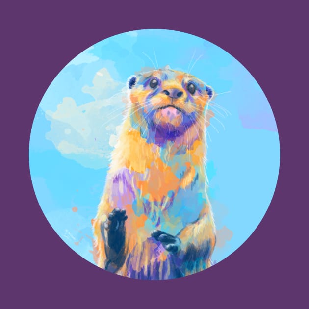 Mister Otter - Colorful Animal Portrait by Flo Art Studio