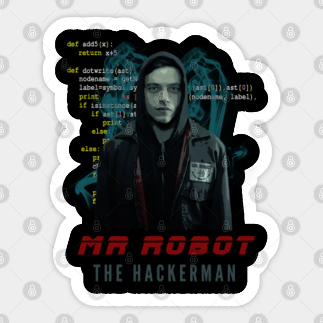 Mr Robot Hackerman Tv Series Sticker Teepublic
