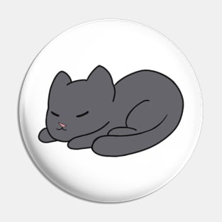 Sleepy black cat Pin