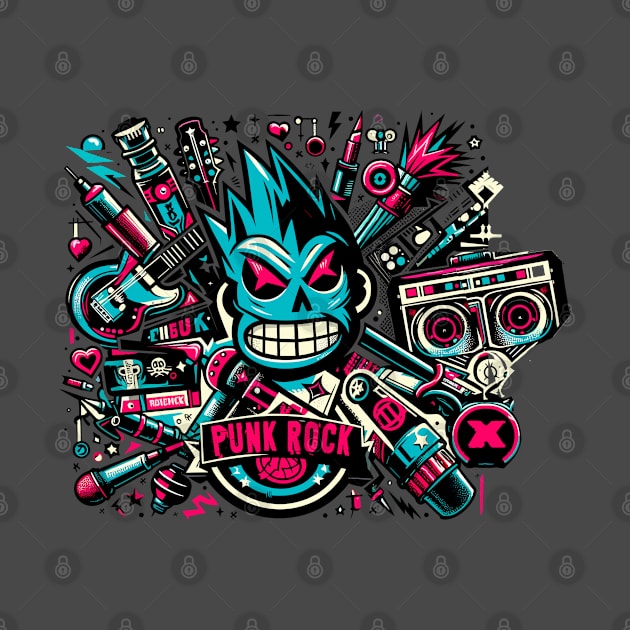 Melodic Mutiny: Punk Rock Vector Design by diegotorres