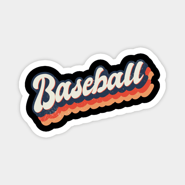 vintage baseball awesome retro Magnet by Midoart