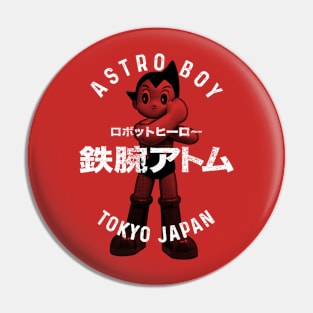 ASTRO BOY - Distressed arc text Pin