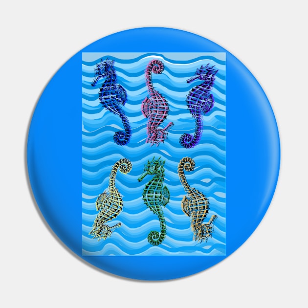 Seahorses in six different colours Pin by Blue Butterfly Designs 