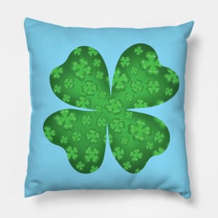 St Patrick's day four leaf clover Pillow