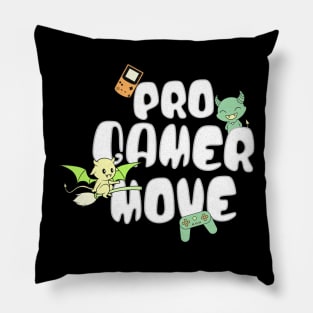 Pro gamer move print with cute monsters! Pillow