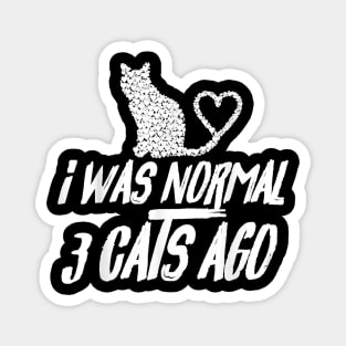 Cat Lover Funny Gift   I Was Normal 3 Cats Ago Magnet