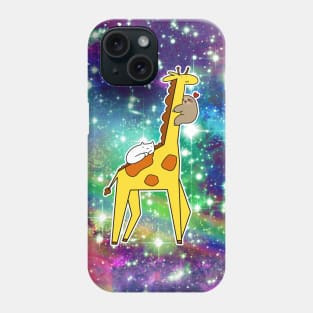 Giraffe Cat Sloth Rainbow Space Phone Case