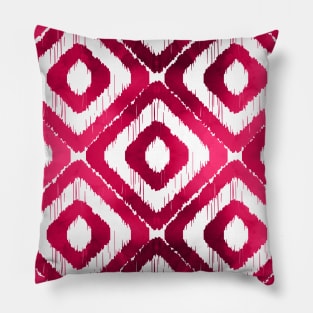 Ruby Red Ikat Pattern Pillow