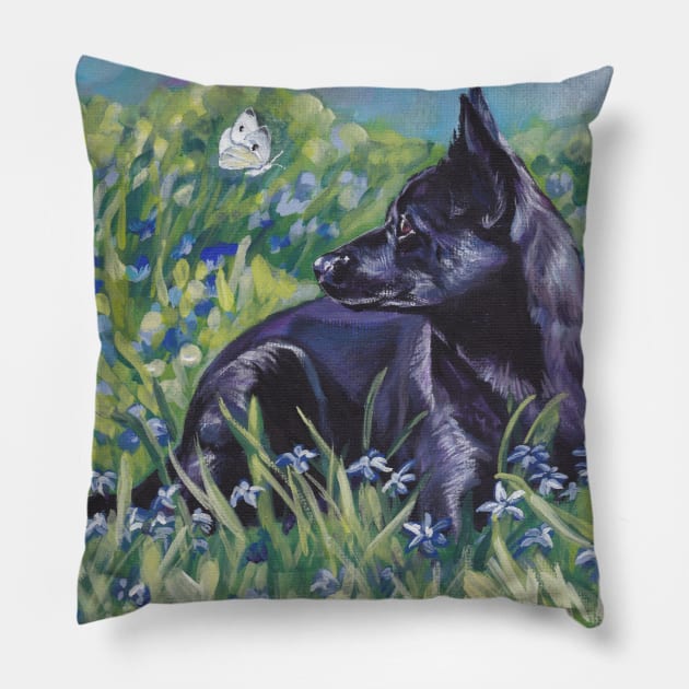 Australian Kelpie Fine Art Painting Pillow by LASHEPARD