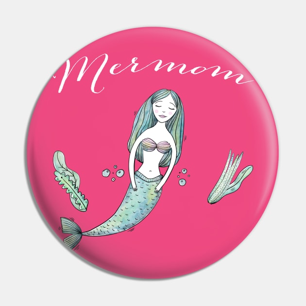 Mermom Mermaid Mom Pin by BANWA