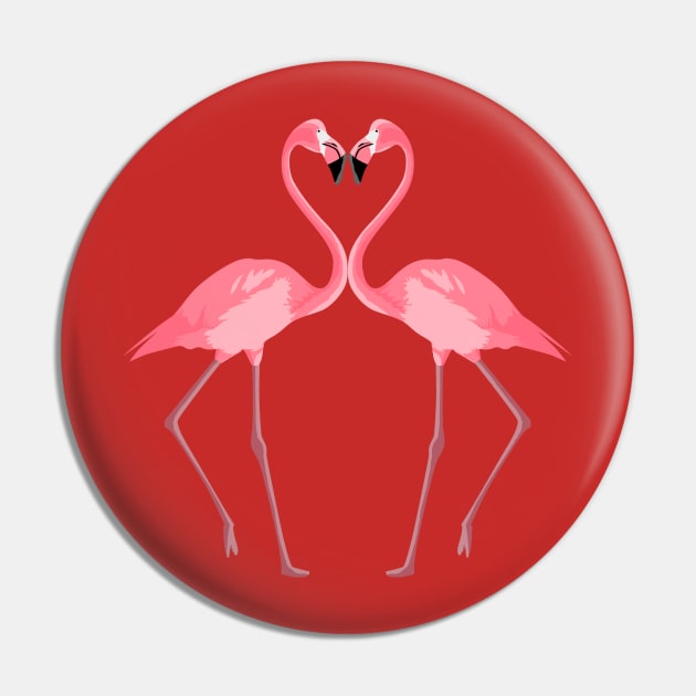 Love Pink Flamingos Pin by macdonaldcreativestudios