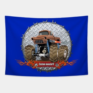 Cartoon monster truck Tapestry