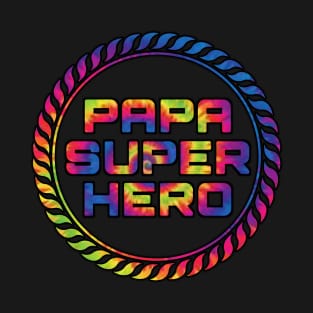 Papa superhero rainbow circle T-Shirt